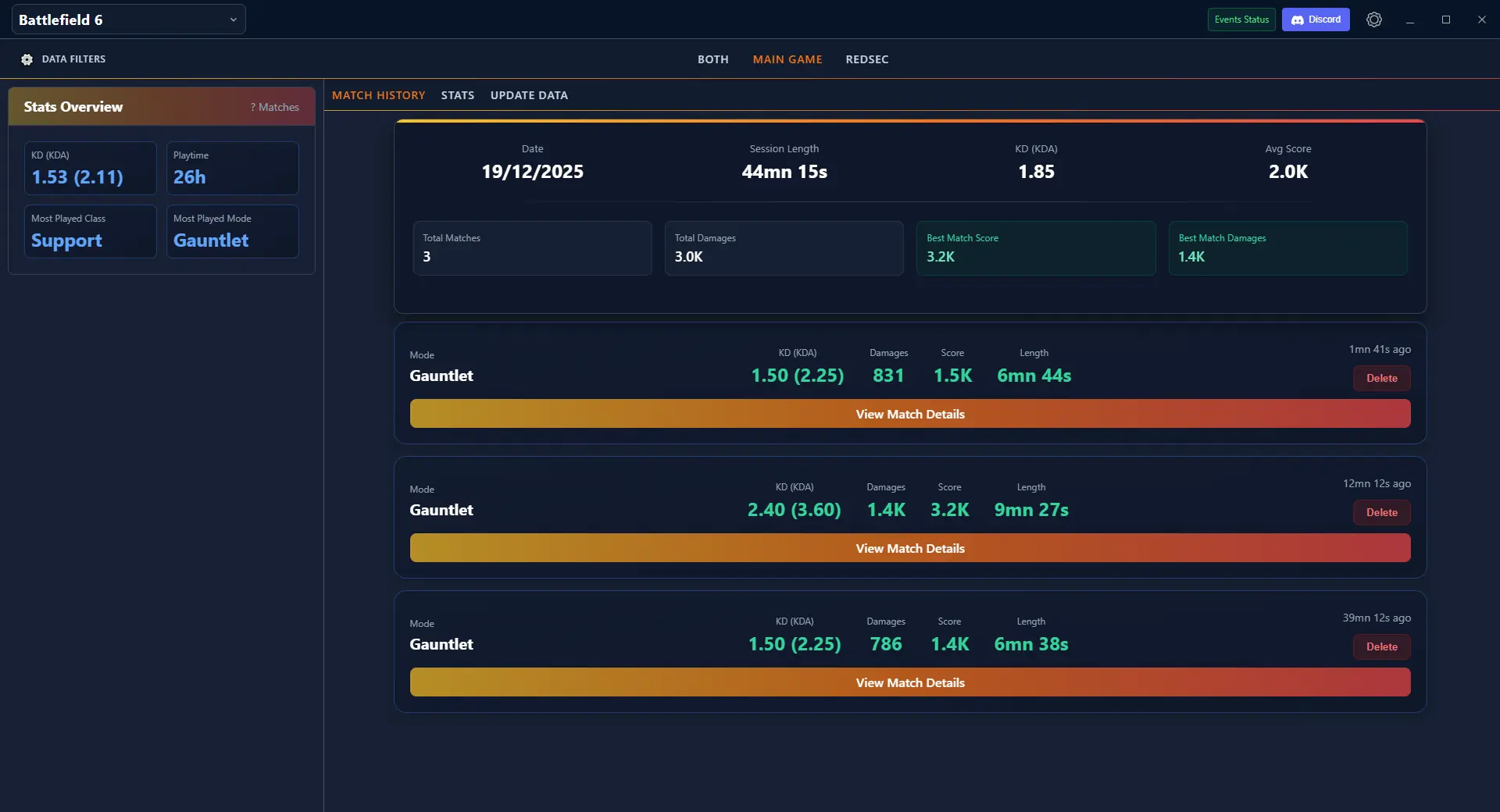 Statsly Overlay for Battlefield 6